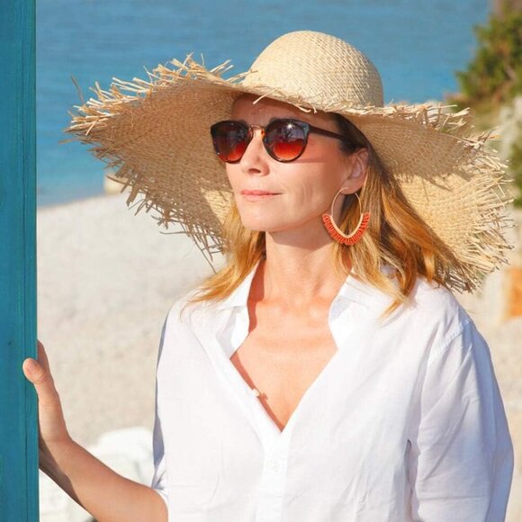 V-Shaped Beaded Dangle Earrings - Statement Drop Fringe Earrings, Boho Handmade - Picture 5 of 8